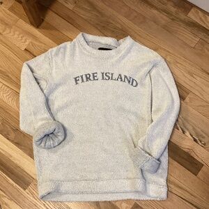 Cozy Crewneck Sweater with 'FIRE ISLAND' Text